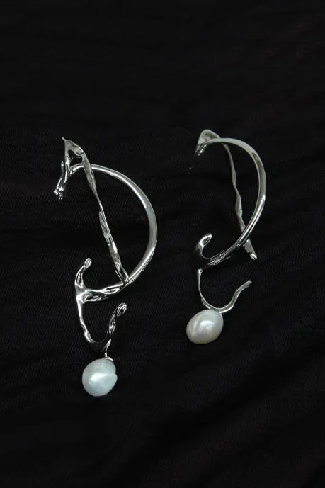 YVMIN Streamline Pearl Pendant Earring 19251 (pair)